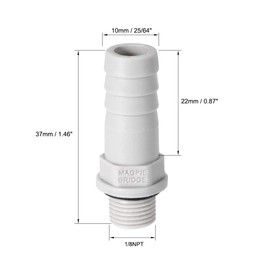 sourcing map PVC Hose Connection 10 mm 25/64 Inch with Barb x 1/8 Inch G Plug Pipe Pack of 10
