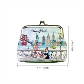 Girls & Women Fashion Cute Classic Elegant New York Souvenir Lock ChangePouch Coin Purse (JP-330121I), JP-330121