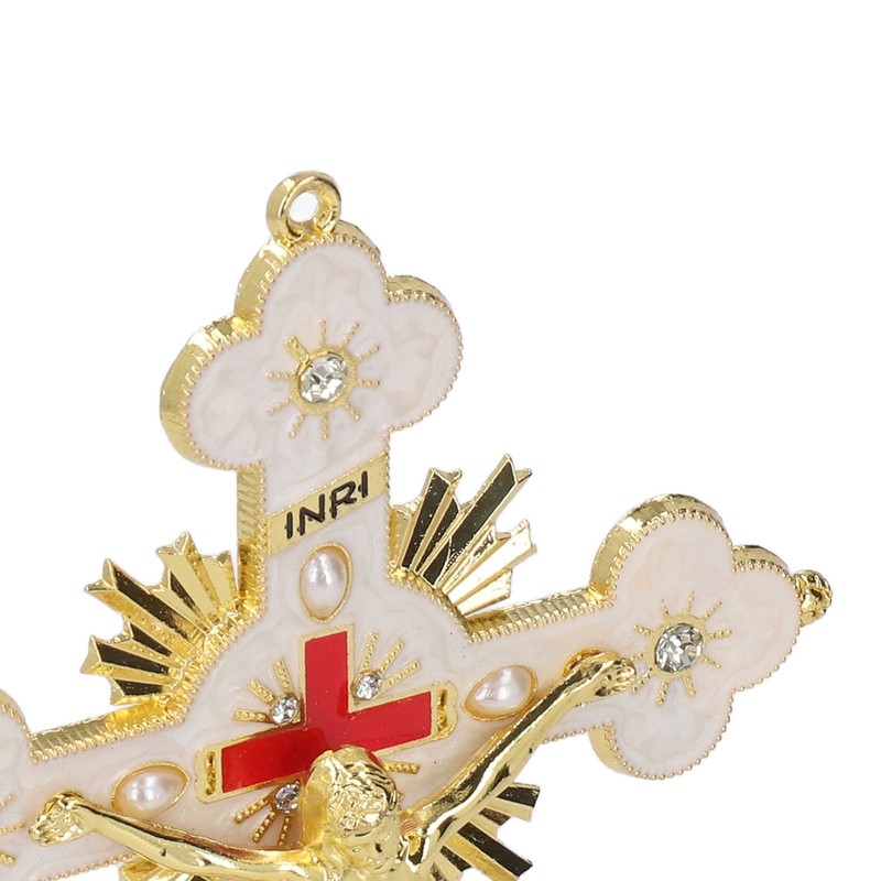 Metal Enamel Crosses Enamel Coating Anti Rust Gold White Crosses
