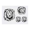 Azeeda 4 x 'Löwenporträt' Temporäre Tattoos - Wasserfest, Hautfreundlich &