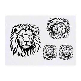 Azeeda 4 x 'Löwenporträt' Temporäre Tattoos - Wasserfest, Hautfreundlich & Ungiftig · Transfers in Verschiedenen Größen (TO00082748)