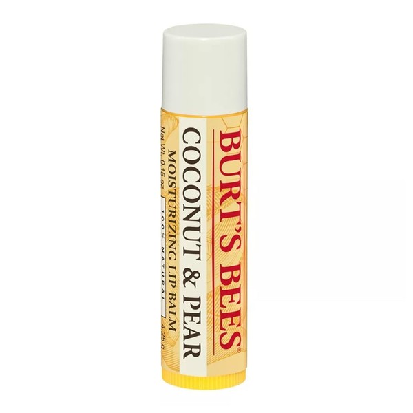 Burt's Bees 100% Natural Origin Moisturizing Lip Balm, Coconut And Pear With Beeswax And Fruit Extracts, 1 Tube