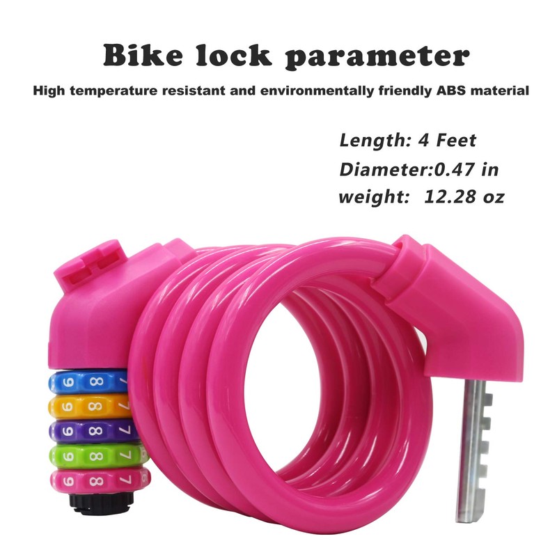 IDEALUX Sport Bike Lock Cable, 4Ft 120CM Bicycle Cable Lock