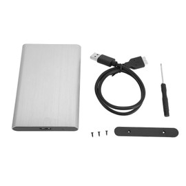 Hard Drive Enclosure 2.5 Inch USB 3.0 SATA High Speed Aluminum Alloy Hard Disk Enclosure Silver