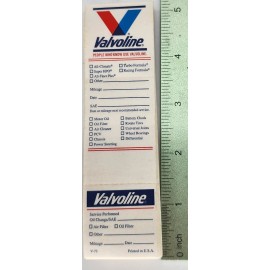 Valvoline 1973 VALVOLINE OIL CHANGE VINTAGE ORIGINAL DOOR JAMB REMINDER STICKER DECAL