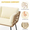 DWVO 2 Pieces Patio Furniture Set, All-Weather Wicker Rattan Loveseat