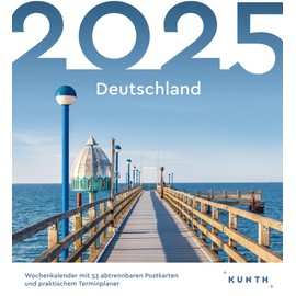 Germany KUNTH Postcard Calendar 2025: High-Quality Desk Calendar with 53 Dreamlike Postcards (Also for Hanging)