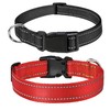Petbuy Reflective Nylon Dog Collars 2pcs,with Quick Release Buckle,Adjustable Safety