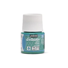 Pebeo Setacolor Light Glitter Fabric Paint 45-Milliliter Bottle, Emerald,Emerald