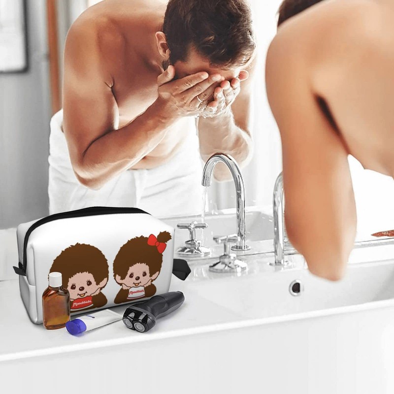 Rikana Monchhichi Makeup Pouch, Stylish, Cosmetic Pouch, Portable, Functional, Large