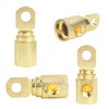 2Pcs 0 Gauge Brass with Gold Plated Ring Set Screw