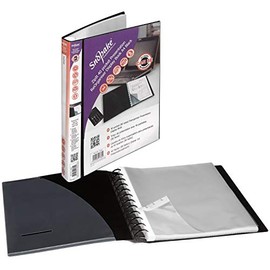 Snopake A4 Zipit 40 Pockets Presentation ReOrganiser Display Book – Black [Pack of 1] Ref: 15780