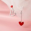 Deluxe Aretes Zirconia Corazón Pendientes Asimétricos Regalo Amor