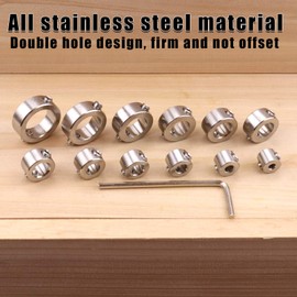 304 Stainless Steel Stop Bit Collar Set Drill Tool (3,4,5,6,7,8,9,9.5,10,12,14,16mm) Diameter Drill Bits 12Pcs by ROOCBIT
