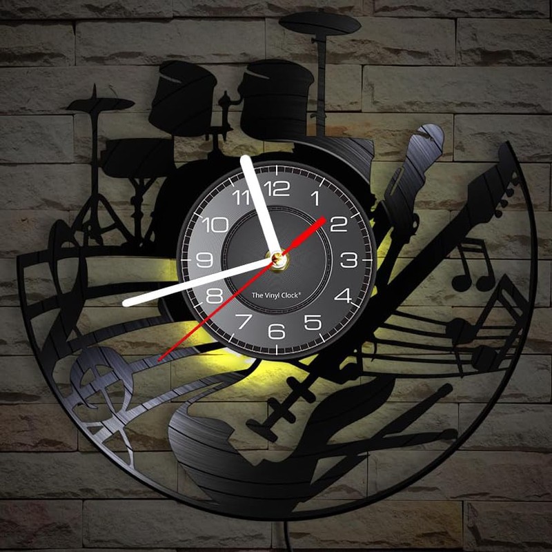 Timethink 12 Inch Guitar and Drum Kit LED Vinyl Record