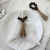 Napkin Rings Set of 12,Wooden Napkin Rings,Wood Bead Elastic Farmhouse