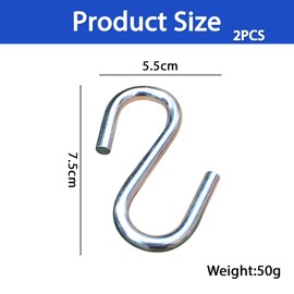 KinetiCore Pack of 2 Stainless Steel S-Hooks Heavy Duty S-Shaped Hooks Ultra Thick Hammocks S-Hooks Swing Seat Hooks for Outdoor Hammocks