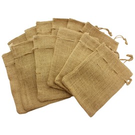 Jute Bags, Jute Bag, Fabric Bag for Filling for Advent Calendar, Guest Gifts, Jewellery, DIY, Crafts, Christmas (14 x 21 cm, Pack of 12)