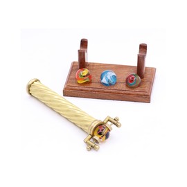 YVCrafts Marblescope Brass Kaleidoscope with Interchangeable Glass Marbles - Includes Hardwood Display Stand - A Thoughtful Gift for the Discerning Collector