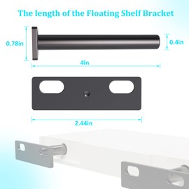 M MIMHOOY 8 Pcs 4 inch Floating Shelf Bracket, Solid Steel Blind Shelf Brackets Hidden Shelf Support for Floating Wood Shelves