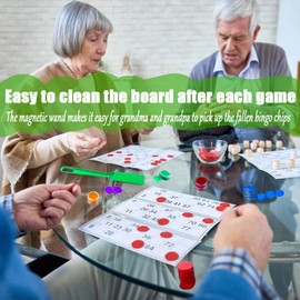 Magnetic Wands and Bingo Chips Set Magnet Wand wtih 100pcs Metal Ringed Discs for Kids School Science STEM Kit Math Learning Accessories(Blue)