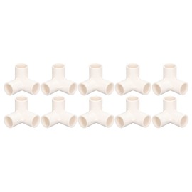 3 Way Connector Plastic 25Mm 25Mm Plastic Pipe Fittings Pvc 10Pcs 3 Way Pipe Fittings Pvc Plastic Tee Fitting Elbow Corner Connector 25Mm Inner Diameter (White)