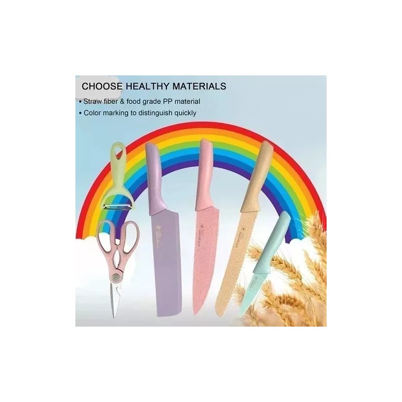 Didier Market Juego De 6 Cuchillos Cocina Color Pastel Acero