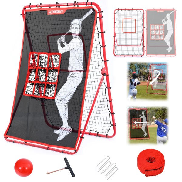Patiassy Baseball Pitching Net 72" x 48" Rebounder Net Pitch