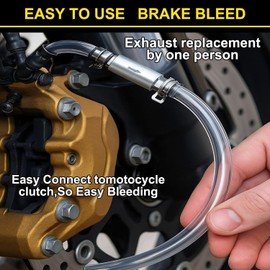 Brake Bleeder Hose, Brake Bleeding Kit, One Way Check Valve Tube Bleeding Tool Kit for Car Motorcycle Clutch, Soft Tube with Metal Clips