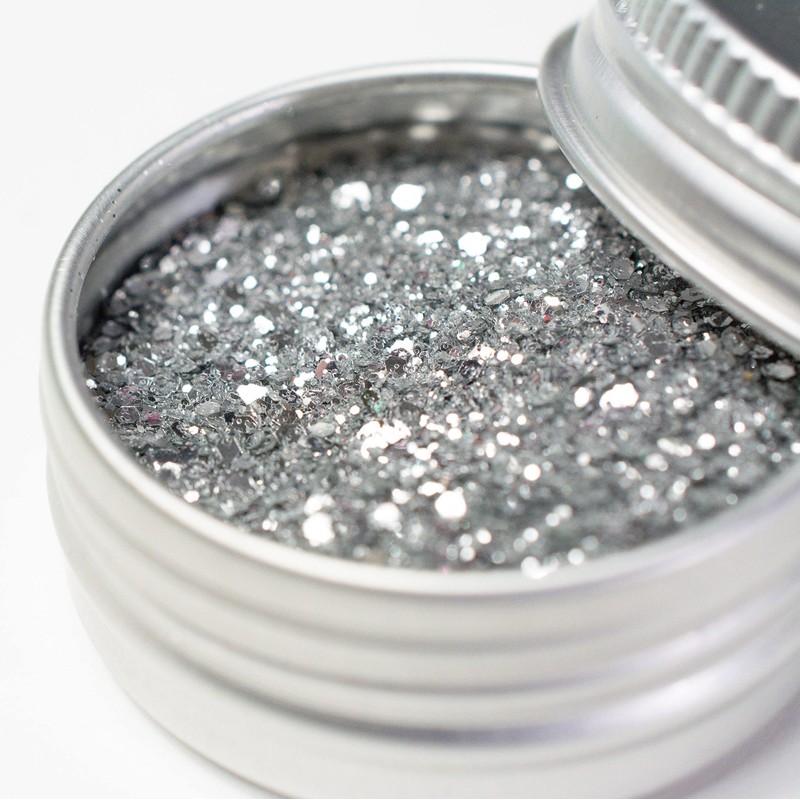 Biodegradable Glitter (1/2 Oz Tin, Fine Silver Mix)