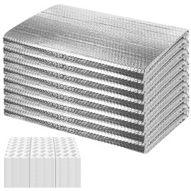 8P Garage Door Insulation Panels Kit 0.24"T Double Bubble Reflective Aluminum Foil 6MM Sheet Thermal Pre-Cut Insulation Shield 120 Tapes Winter Clod and Summer Heat for Attic Garage Wall (24" x 54")