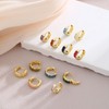 Viromy Golden Earrings Women's 14k Gold Mini Cubic Zirconia Earring