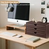 PU Leather Desktop Organizer with Drawers,3 Drawer Office Desk Organizer,Desktop