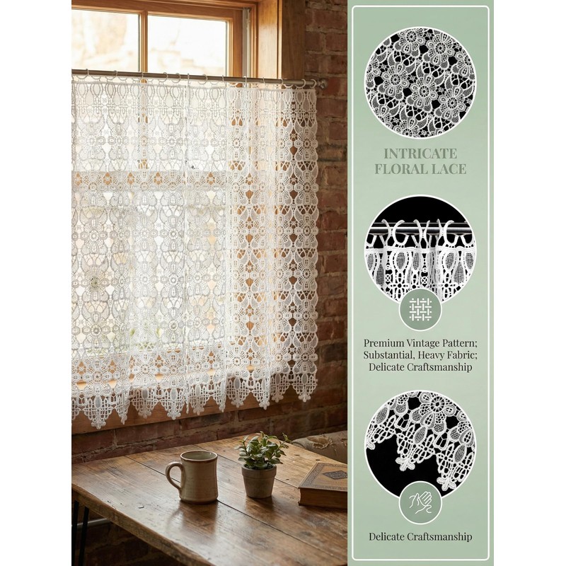 Molaxhome Butterfly Valance Curtains 63x12in Window Treatment for Home Kitchen