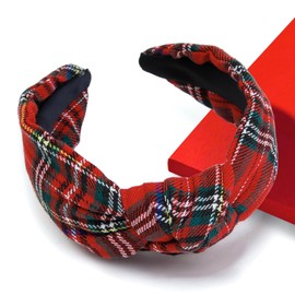 Christmas Headbands for Women Plaid Headbands for Women Knotted, Fashion Holiday Women Headbands for Hair Christmas Outfits Hair Accessories for Women