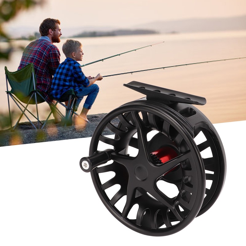 Fly Fishing Reel with Release Black Aluminium Alloy Large Line