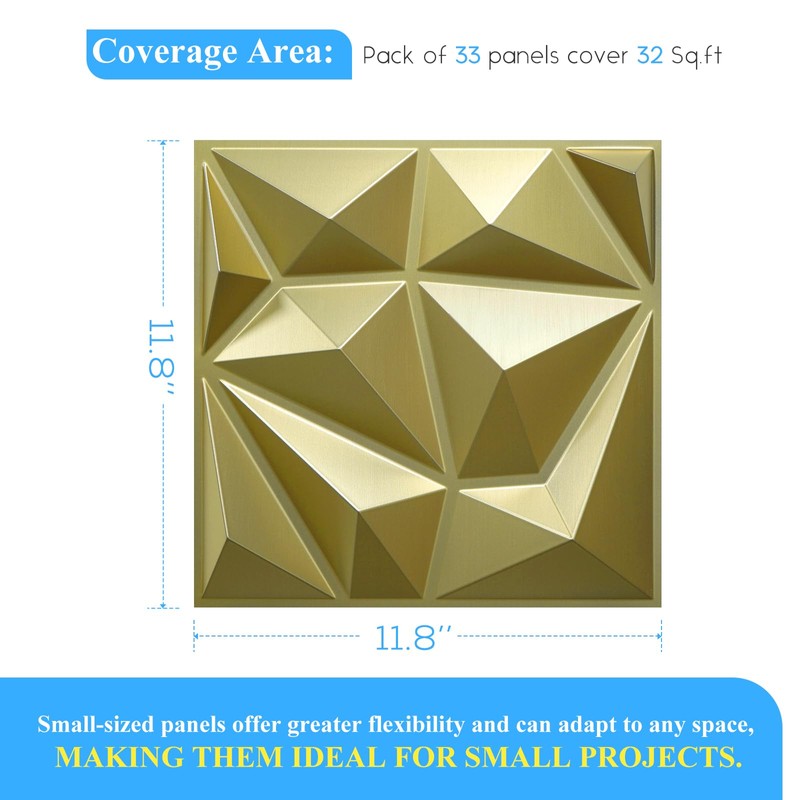 LEVOWAY 33 Pack 3D Modern Diamond Wall Panels for Interior