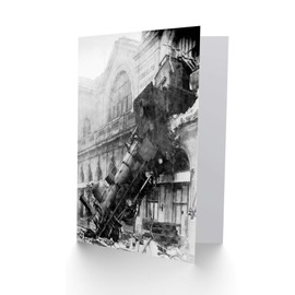 Wee Blue Coo TRAVEL TRANSPORT TRAIN CRASH MONTPARNASSE PARIS FRANCE GREETINGS CARD