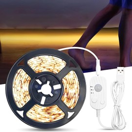 Tira de Luces Led, 3M Luz Led Regulable con Sensor de Movimiento, 180 LED, 3500K Brillo Ajustable para Cocina, Recámara, Sala de Estar, Dormitorio (Blanco Calido)