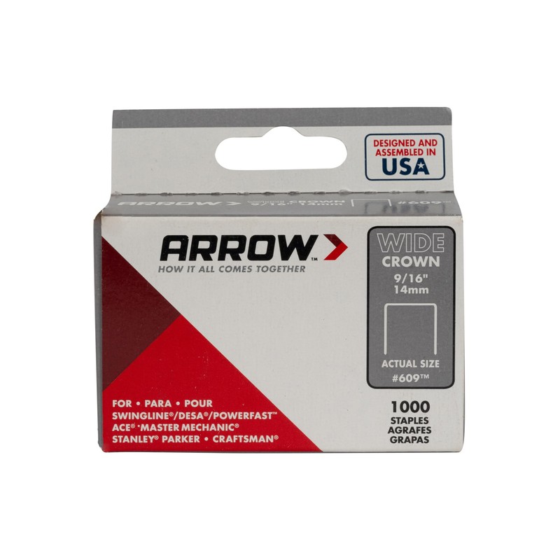 Arrow 60930 Wide Crown Staples for Staple Guns and Staplers,