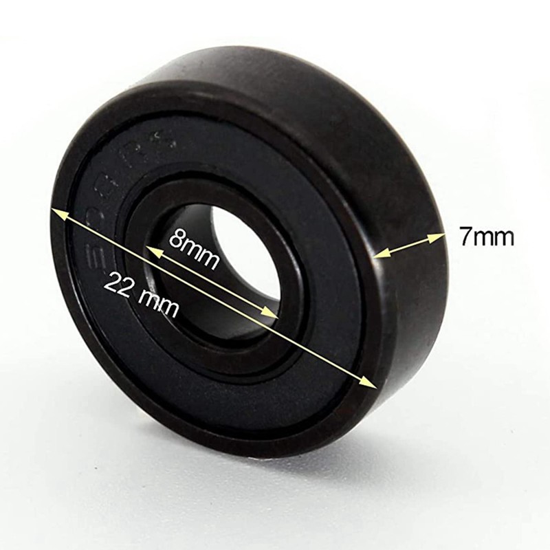 32x High-Speed 608RS Hybrid Black Ceramic Bearings Skateboard Bearings Ceramic