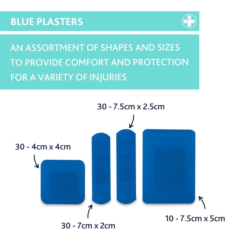 Reliance Medical Dependaplast Food Area Blue Plasters With High Visibility