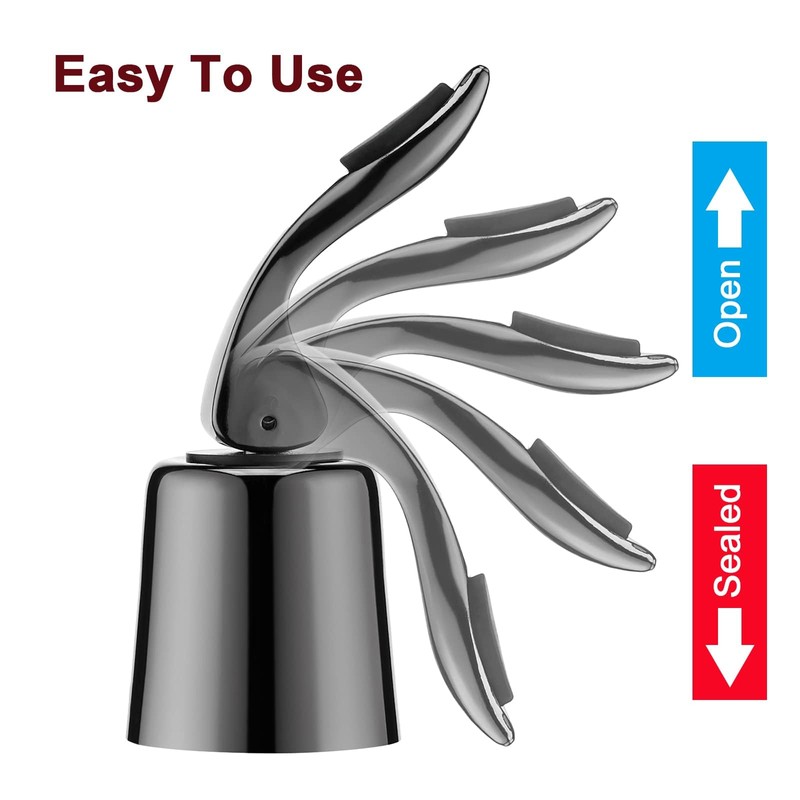 BETTFOR Wine Stoppers for Wine Bottles with Stainless Steel Vacuum