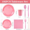 192 Pcs Paper Disposable Dinnerware Set for 24 Guests Tableware