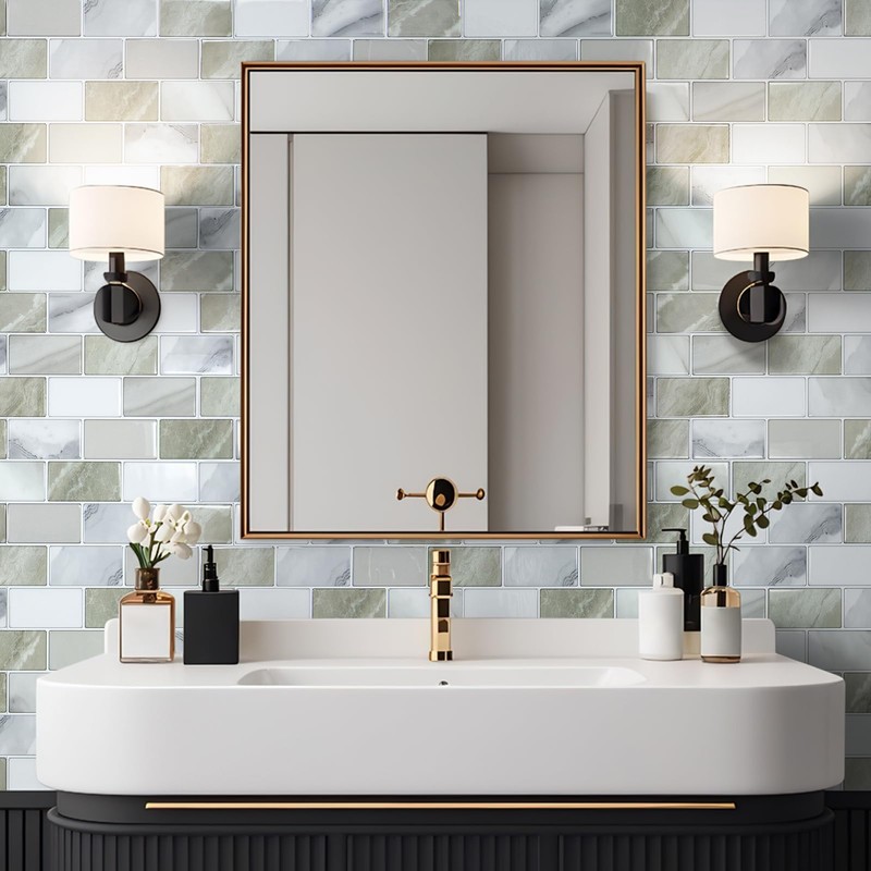 Art3d Peel and Stick Beige & White Wall Tiles –