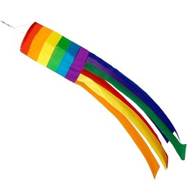 COYUN Pack of 1 Rainbow Windsock for Outdoors, 70 x 30 cm, Windproof and Rainproof, Windsock for Flagpole, Windsock Can Be Used as Garden, Balcony or Outdoor Decoration