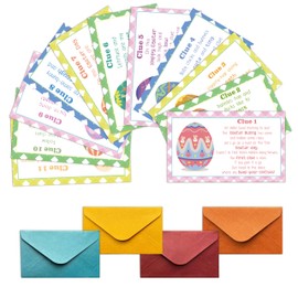 wenhihsiy Easter Scavenger Hunt Games, Easter Treasure Hunt Clues Game Cards, Easter Party Games for Family Friend Groups, Easter Party Decorations Supplies Favors，01