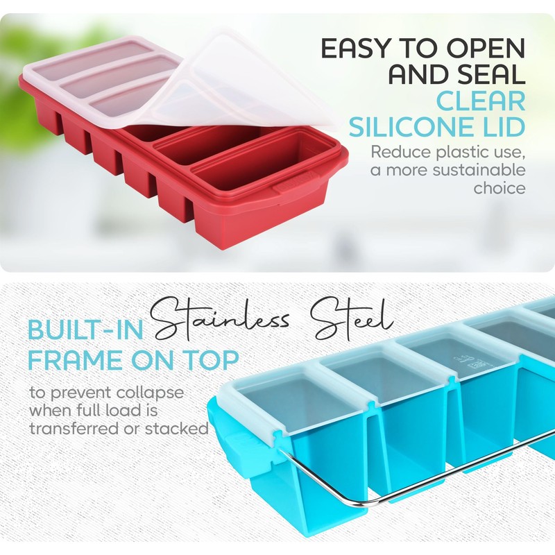 1/2 Cup Silicone Freezer Tray With Lid - Silicone Freezer