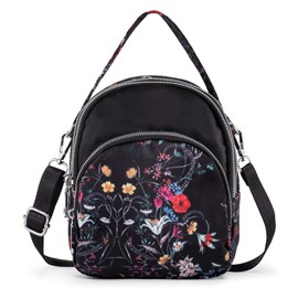 LaRechor Convertible Womens Girls Small Cross Body Shoulder Bag Tote Bag Handbag Mini Backpack with 2 Removable Straps (Flowers)