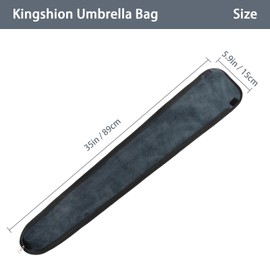 Kingshion 35" Umbrella Bag, Wet Umbrellas Bags with Shoulder Strap Waterproof Anti Dust Reversible Umbrella Cover Carry Case for Storage Travel Home Car - Dark Grey